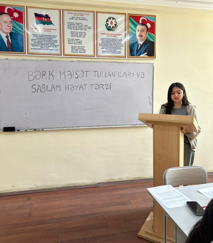 Kollecdə “Bərk məişət tullantılarının sağlam həyat tərzimizdə rolu” adlı nümunəvi dərs keçirilib - Əlavə şəkil 4